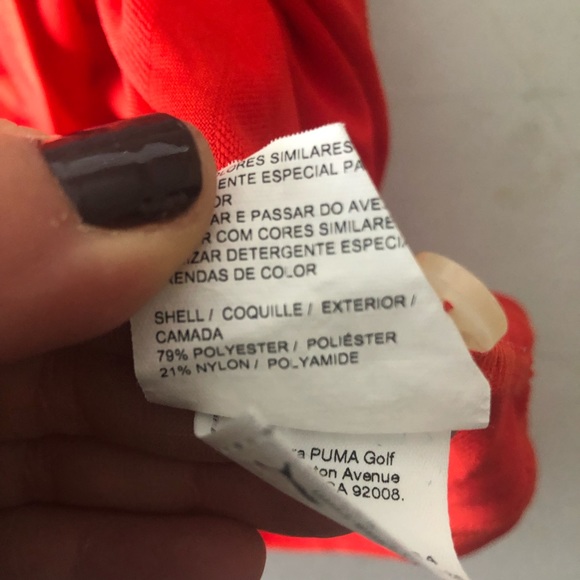 Puma Golf Mens Polo DryCell Athletic Short Sleeve Shirt Red Striped Size Medium - Picture 8 of 10